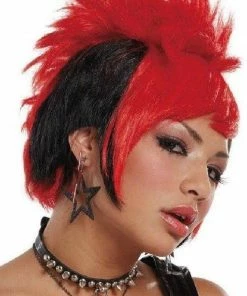 Palmer Agencies Costumes Stylish Punky Girl Wig Red And Black
