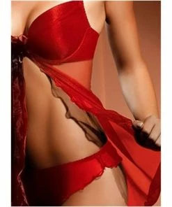 Gracya Bridal Lingerie Red Babydoll And Panty
