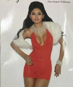 Elegant Moments USA Lingerie Red Lace Nightdress