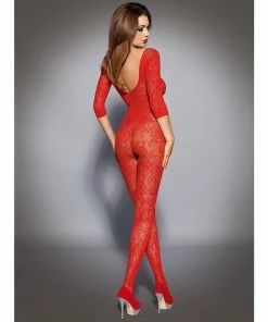 Obsessive Lingerie Poland Red Long Sleeve Bodystocking Hosiery