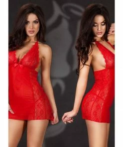 Chilirose Lingerie Poland Red Short Baby Doll And G-string