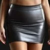 Patrice Catanzaro France Reglisse Faux Leather Skirt