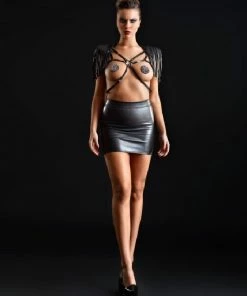 Patrice Catanzaro France Reglisse Faux Leather Skirt