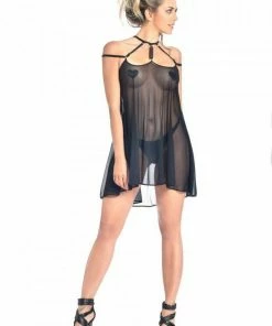 Patrice Catanzaro France Black Mesh Nightdress Belladonna
