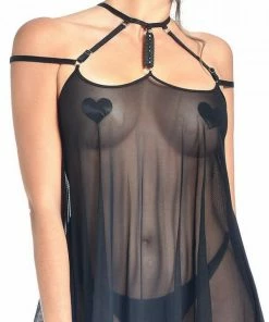 Patrice Catanzaro France Black Mesh Nightdress Belladonna