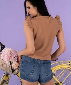 Merribel Clothing Tan Blouse Sansi