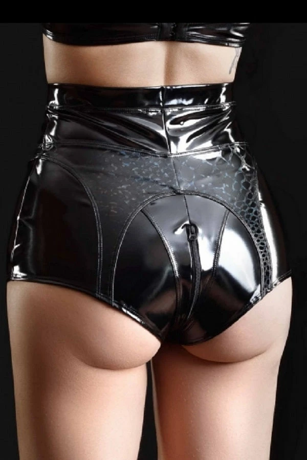 Patrice Catanzaro France Patricia Black Vinyl And Hologram Shorts 4 Patrice Catanzaro France Patricia Black Vinyl And Hologram Shorts