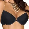 Axami Lingerie Silicone Back Black Push-up Bra 32B Padded Bras