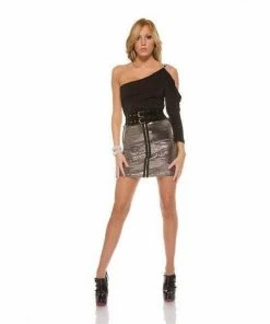 Forplay Clothing Silver Metallic Skirt