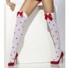 Smiffys Costumes White Heart Pattern Thigh Highs Stockings Halloween 2 Smiffys Costumes White Heart Pattern Thigh Highs Stockings Halloween